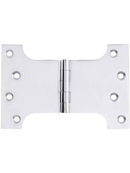 4 inch x 6 inch Premium Brass Parliament Door Hinge in Polished Chrome.